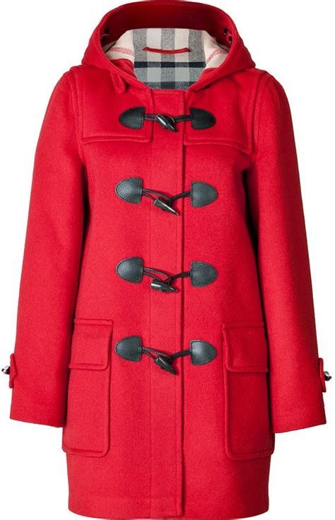 burberry brit wool duffle coat red|duffle coat burberry femme.